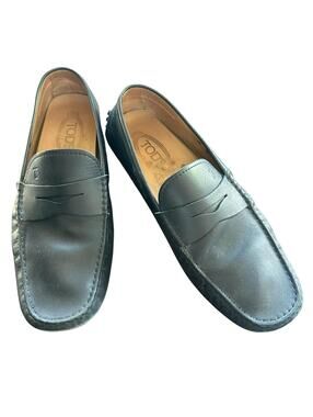 Tod’s Blue Leather Penny Driving Loafers Gommino Pebble Sole Men’s 8 Italy